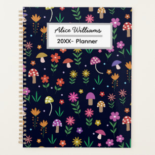 Agenda Cogumelos com flores brancas personalizadas