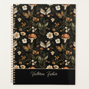 Agenda Cogumelos e flores personalizados - Cottagecore