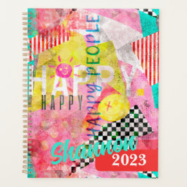 Agenda Colagem colorida e espantosa de pessoas