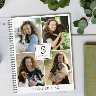 Agenda Colagem de 4 Fotos Personalizada com Texto, Monogr