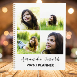 Agenda Colagem de 5 Fotos Brancas Personalizadas