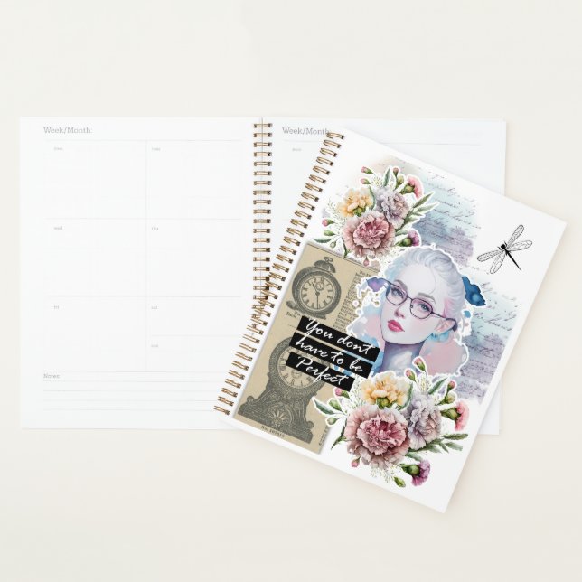 Agenda Colagem de Arte Flores de Aniversário (Exibição)
