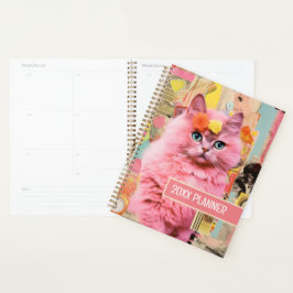 Agenda Colagem de fluffy de Gata Rosa