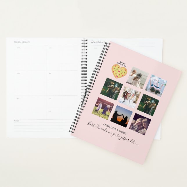 Agenda Colagem de Fotografias BFF Oferece Amigos Pink Dus (Exibição)