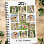 Agenda Colagem de Fotografias de Cães de Diário Pet Perso<br><div class="desc">Planeador de calendário de colagem de fotos personalizado para o seu melhor amigo. Mantenha todos os seus compromissos com cães, quer sejam visitas veterinárias, datas de brincadeira de filhotes, aliciamento de cães ou treinamento organizado, cada animal merece um planejador personalizado de fotos de animais de estimação! Nosso planejador de fotos...</div>