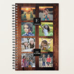 Agenda Colagem de fotos da família de celeiros russos per<br><div class="desc">Colagem de fotos da família rustic barn wood,  planejador.
Você pode personalizá-lo e adicionar suas próprias fotos à frente,  adicionar seu nome,  monograma,  texto e ano.</div>
