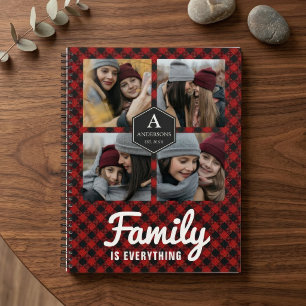 Agenda Colagem de Fotos da Família Lumberjack com Xadrez 