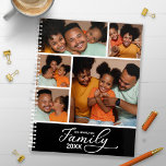 Agenda Colagem de Fotos da Família Moderna<br><div class="desc">Crie um planejador personalizado usando este modelo de colagem de fotos fácil. Adicione fotos à frente,  incluindo o ano,  seu nome de família e seu nome ou outro texto personalizado,  e uma foto do tamanho do cheio no cobrir traseiro.</div>