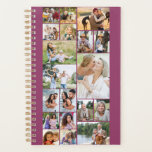 Agenda Colagem de Fotos da Família Moderna 19 Imagem Rosa<br><div class="desc">Planeador de colagem personalizado, mostrando 19 de suas fotos favoritas. Este simples design moderno tem uma paleta de cor de fundo de rosa escuro - mas você é bem-vindo a editar isso para qualquer cor que quiser. O modelo de foto criará a colagem de fotos e exibirá suas fotos carregadas...</div>