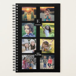 Agenda Colagem de fotos da família personalizada em preto