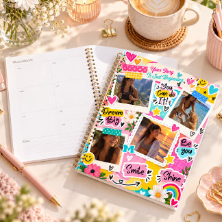 Agenda Colagem de Fotos de Adolescente Inspirador Rosa