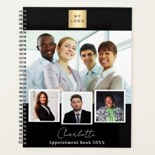 Agenda Colagem de fotos do logotipo preto de empresa 2026
