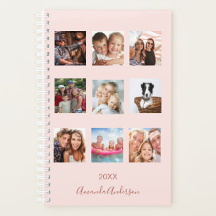 Agenda Colagem de fotos em ouro rosa-claro