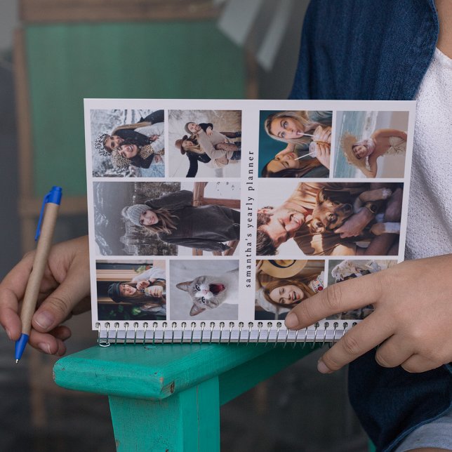 Agenda Colagem de Fotos Moderna 10 Ano Personalizado (Criador carregado)
