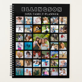 Agenda Colagem de Fotos Moderna Personalizada a Preto