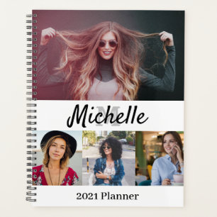 Agenda Colagem de Fotos Personalizada 2021, Nome e Monogr