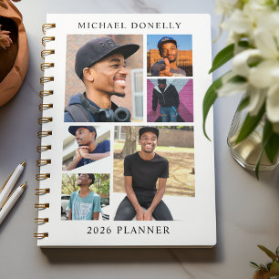 Agenda Colagem de Fotos White Trendy 6 Anualmente