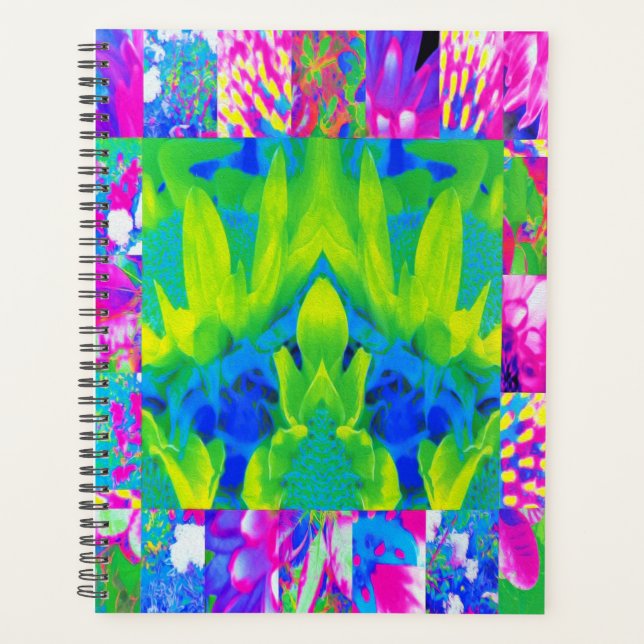 Agenda Colagem de Jardim de Girassóis em Patchwork Abstra (Frente)