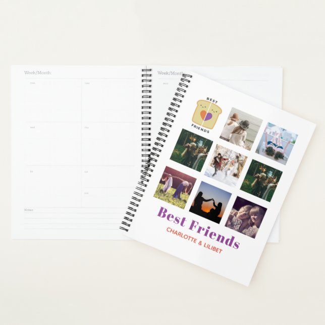 Agenda Colagem Fotográfica BFF Gift Peanutmanteiga Jelly  (Exibição)
