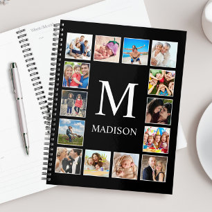 Agenda Colagem Personalizada de Fotos da Família em Preto