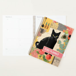 Agenda Colagem retrorativa de Gato Negro