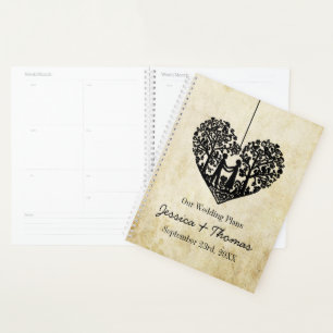 Agenda Coleção de Casamentos vintage de Árvore Coração em