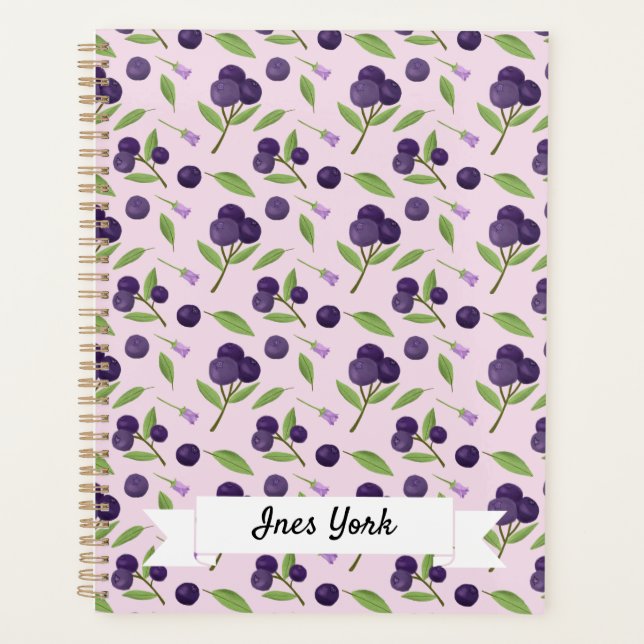 Agenda Coleção de padrões da cesta de fruta - Airelas azu (Frente)