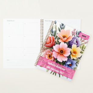 Agenda Coleção Luxuosa Moderna de Lindas Flores Silvestre