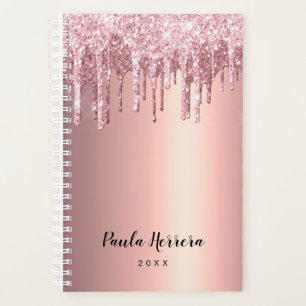 Agenda Colírio na moda de cobre, rosa de cobre, dourado,