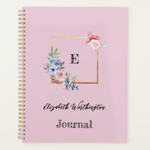 Agenda Coloração de água design geométrica floral e verde