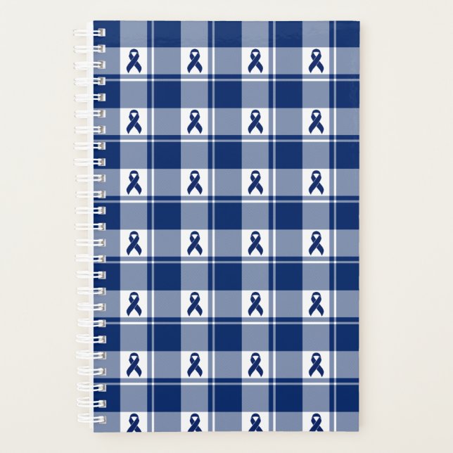 Agenda Colorectal Cancer Awareness Plaid Planner, Blue (Frente)