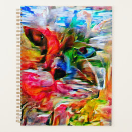 Agenda Colorful Abstract Expressionist Cat Art Print"