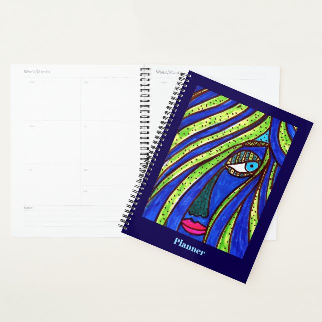 Agenda Colorful Abstract Face Planner (Exibição)