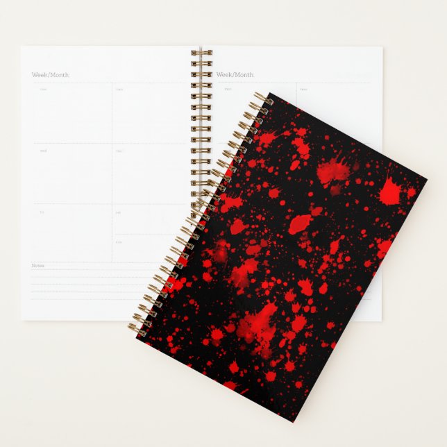 Agenda Colorful Black Red Paint Splatter Artistic Splash (Exibição)