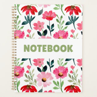 Agenda Colorful Floral Notebook – Minimalist Flower Patte