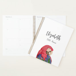Agenda Colorful Macaw Tropical Parrot Illustration