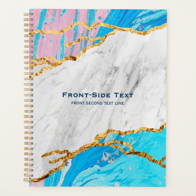 Agenda Colorful marble gold veins (Frente)