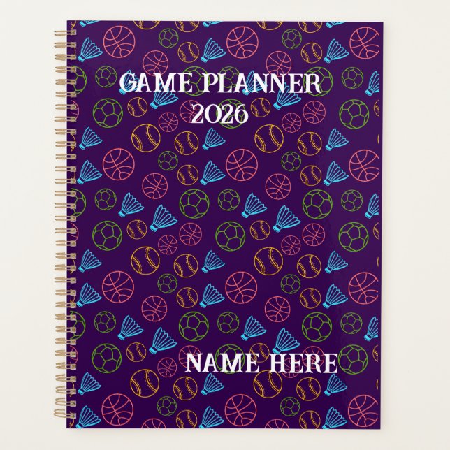 Agenda Colorful Multi-Sport Outline Pattern Game (Frente)
