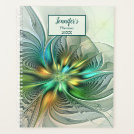 Agenda Colorida Fantasy Abstrato Flor Fractal Art Nome