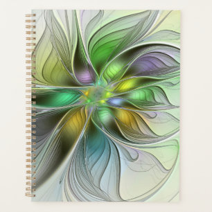 Agenda Colorida Fantasy Flor Moderno Abstrato Fractal