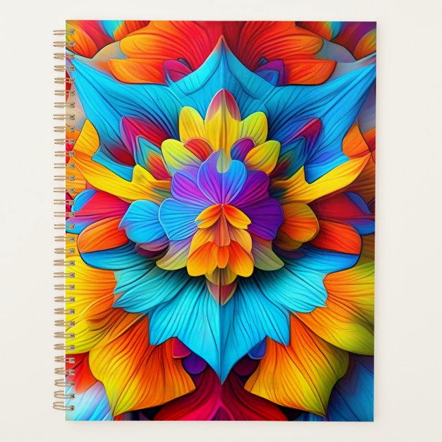 Agenda Colorida Floral Mandala Design (Frente)