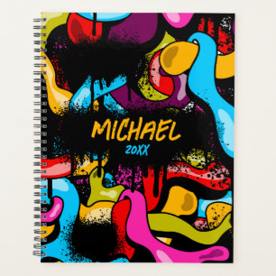 Agenda Colorido Grafite Neon Hip Hop Arte de Rua Adolesce