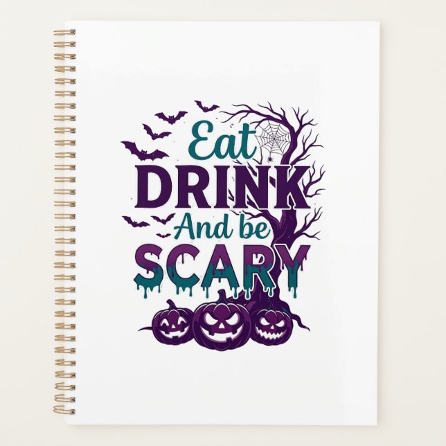 Agenda Coma Beba Seja Assustador Halloween Aboboras Arvor (Frente)