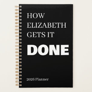 Agenda Como ela (nome) faz isso preto e branco 2026