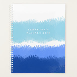 Agenda Compromisso com Tons Azuis Abstrato Modernos