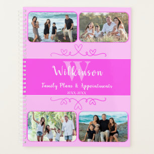Agenda Compromisso de Design de Foto Rosa Personalizada d