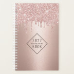 Agenda Compromisso de Dissipadores com Glitter Dourado co<br><div class="desc">Planeador de Compromissos de Drives Lípticos Dourados com Rosa de Lista de Cabelos.</div>