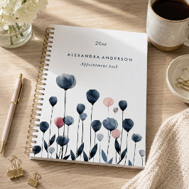 Agenda Compromisso de Flores Silvestres de Aquarela Minim