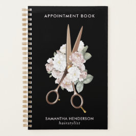 Agenda Compromisso de Hairstylist Floral Elegante Vintage