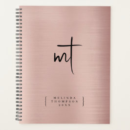 Agenda Compromisso de Script de Iniciais Monogramadas de 